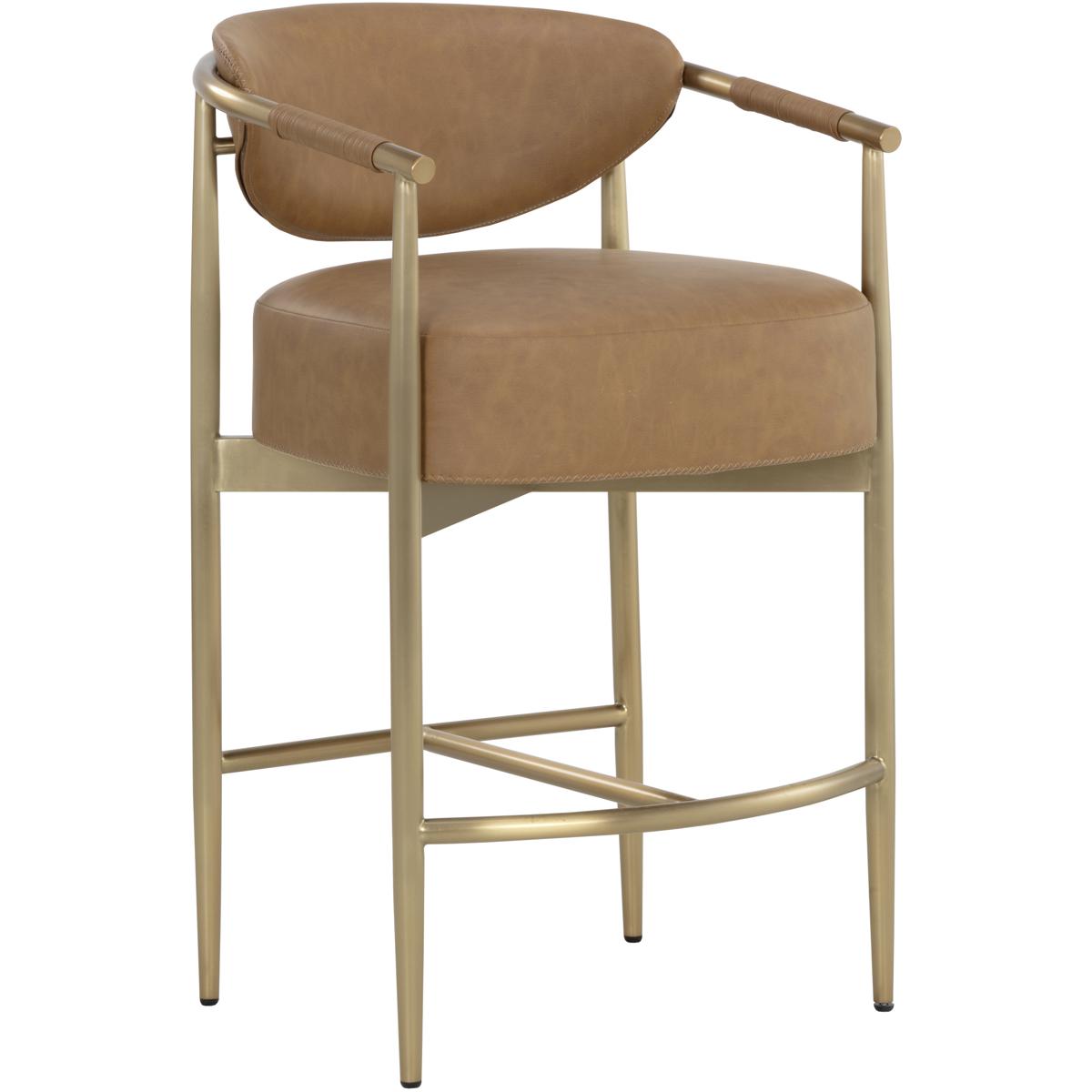 SUNPAN 112064 Heloise 36 inch Milliken Cognac Counter Stool